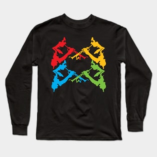 Colorful Trumpet Players Musical Theme Long Sleeve T-Shirt